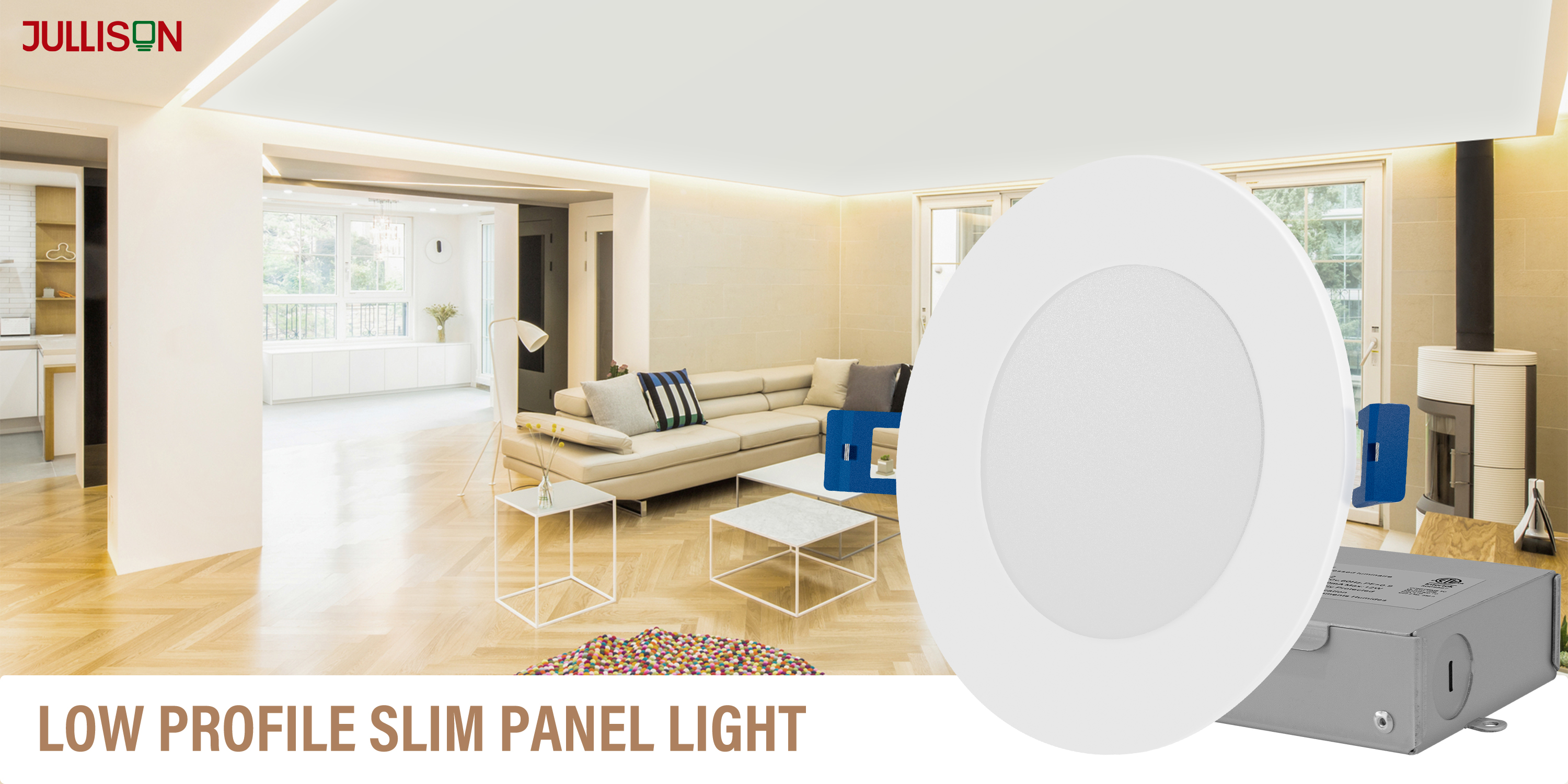 LED Wafer Ultra Slim Recessed Down Light Fixtures with Junction Box