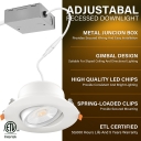 Gimbal Recessed Down Light - 6inch - 4Pack