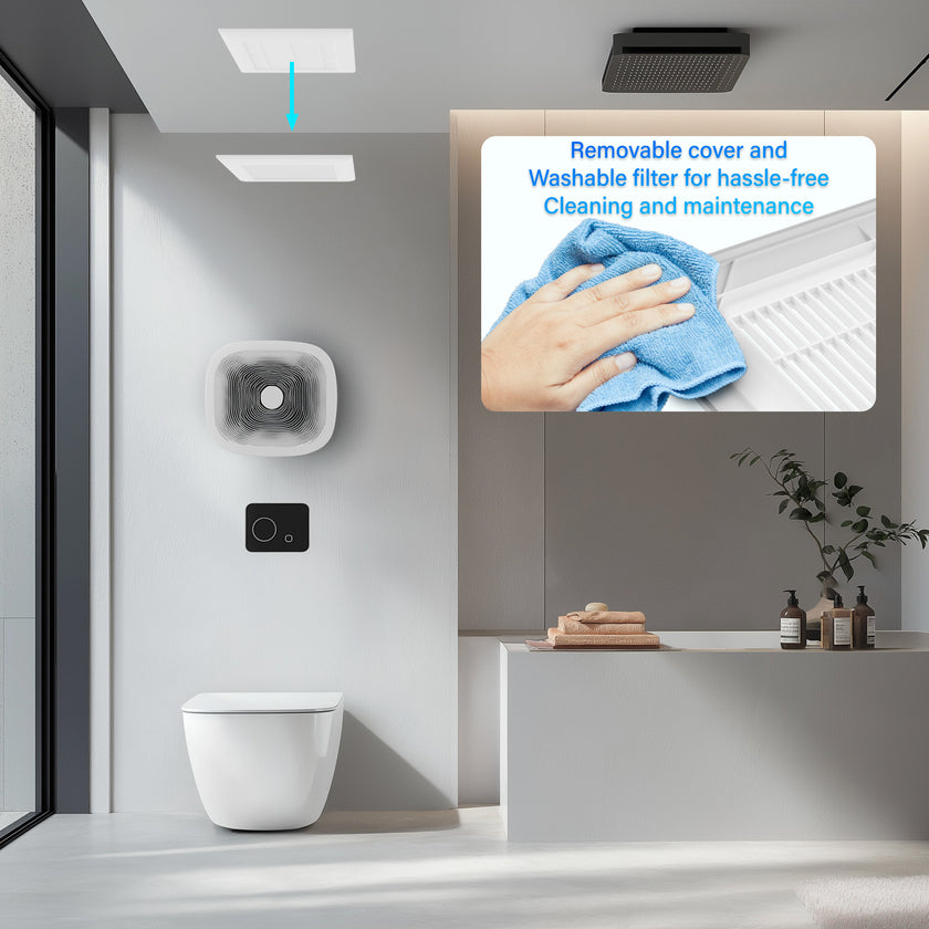 JULLISON Ventilation Fan With Grille for Bathroom and Home, 100CFM, 25W Ceiling Mount Shower Exhaust Fan, 120V, White, Wet Rated, ETL Certified