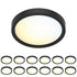 JULLISON 5 Inch Black Flush Mount Ceiling Light 5CCT Selectable LED Edgelit Slim Surface Mount Downlight for J-Box, Mini Flat Panel Light, Dimmable, 120VAC, 10W, 600LM, CRI90, ETL, Wet Rated, 12 Packs